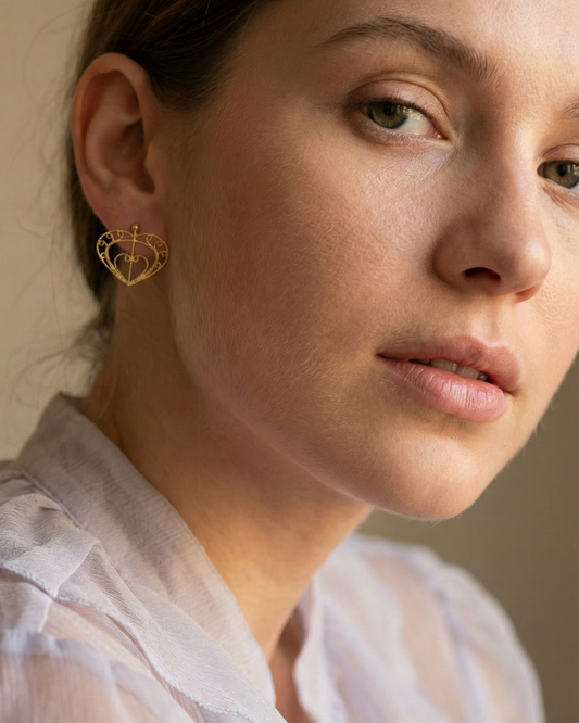 Aretes Latido Iraca Pequeños en Filigrana