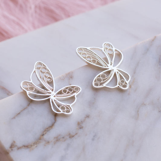 Aretes Topos Saty Mariposa en Filigrana