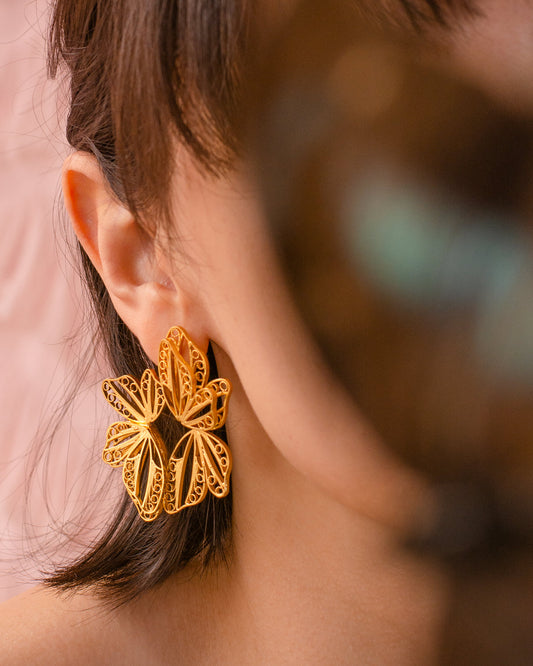 Aretes Alas de Mariposas Grande en Filigrana