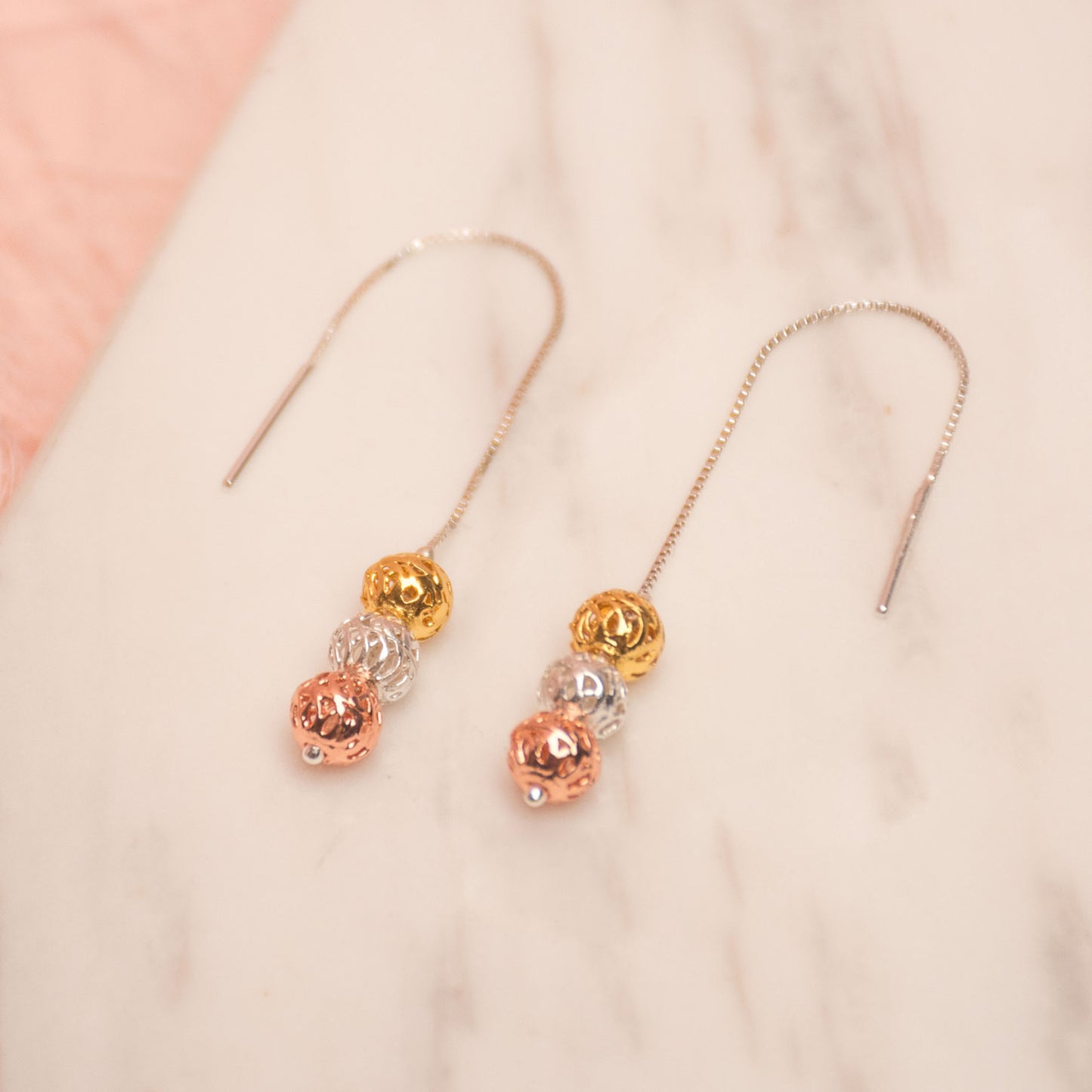 Set Tres Esferas Mini - Aretes y Collar en Filigrana