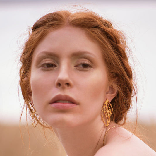 Aretes de Filigrana Momposina en Plata chapados en Oro de 24 kilates. Filigree Jewelry #IAMDAILA