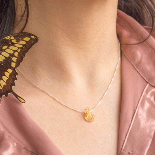 Gargantilla Mini Media Mariposa en Filigrana