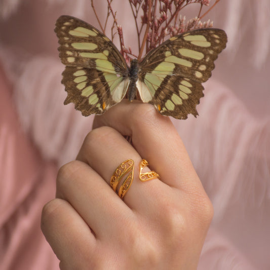 Anillo Petalos de Mariposa en Filigrana