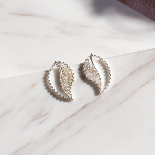 Aretes Topos en filigrana momposina elaborados en plata