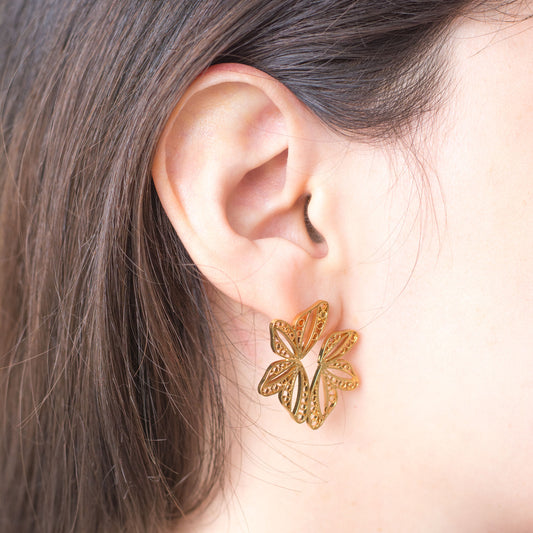 Aretes Alas de Mariposa Mediano en Filigrana