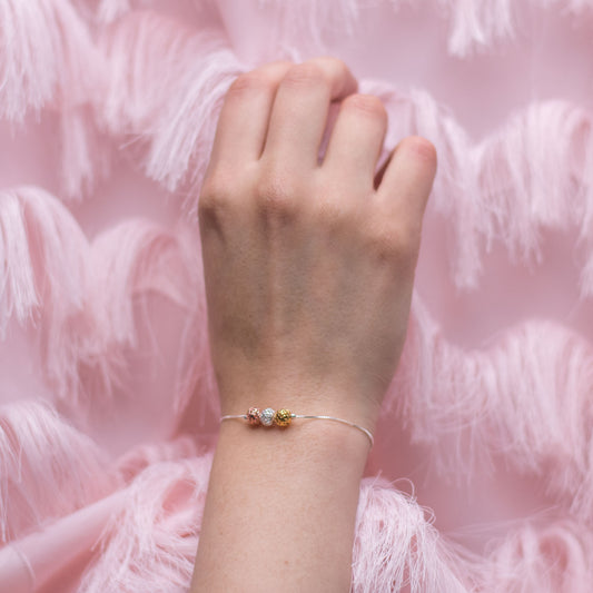 Pulsera Tres Esferas Mini Filigrana