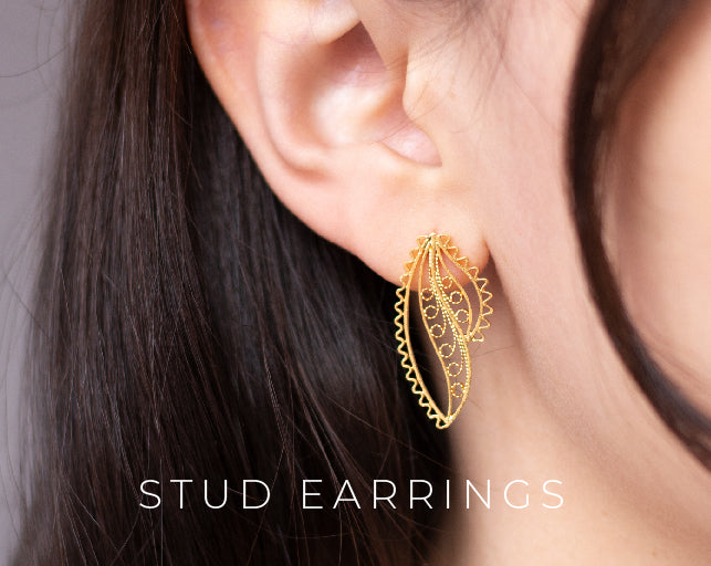 Pendientes de Botón en Filigrana