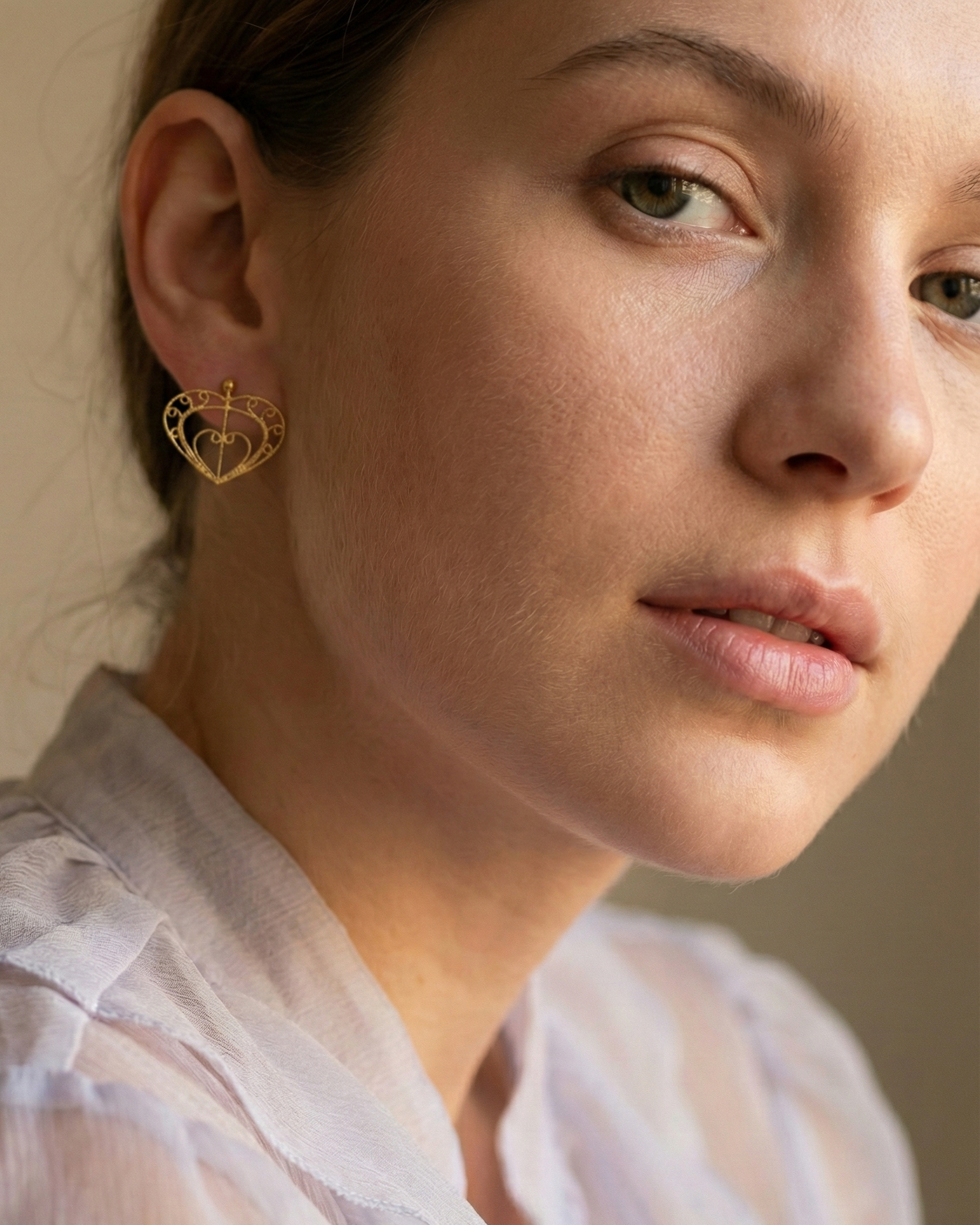 Aretes Latido Iraca Pequeños en Filigrana