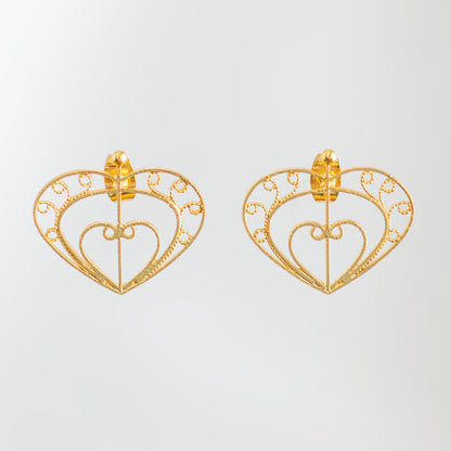 Aretes Latido Iraca Pequeños en Filigrana