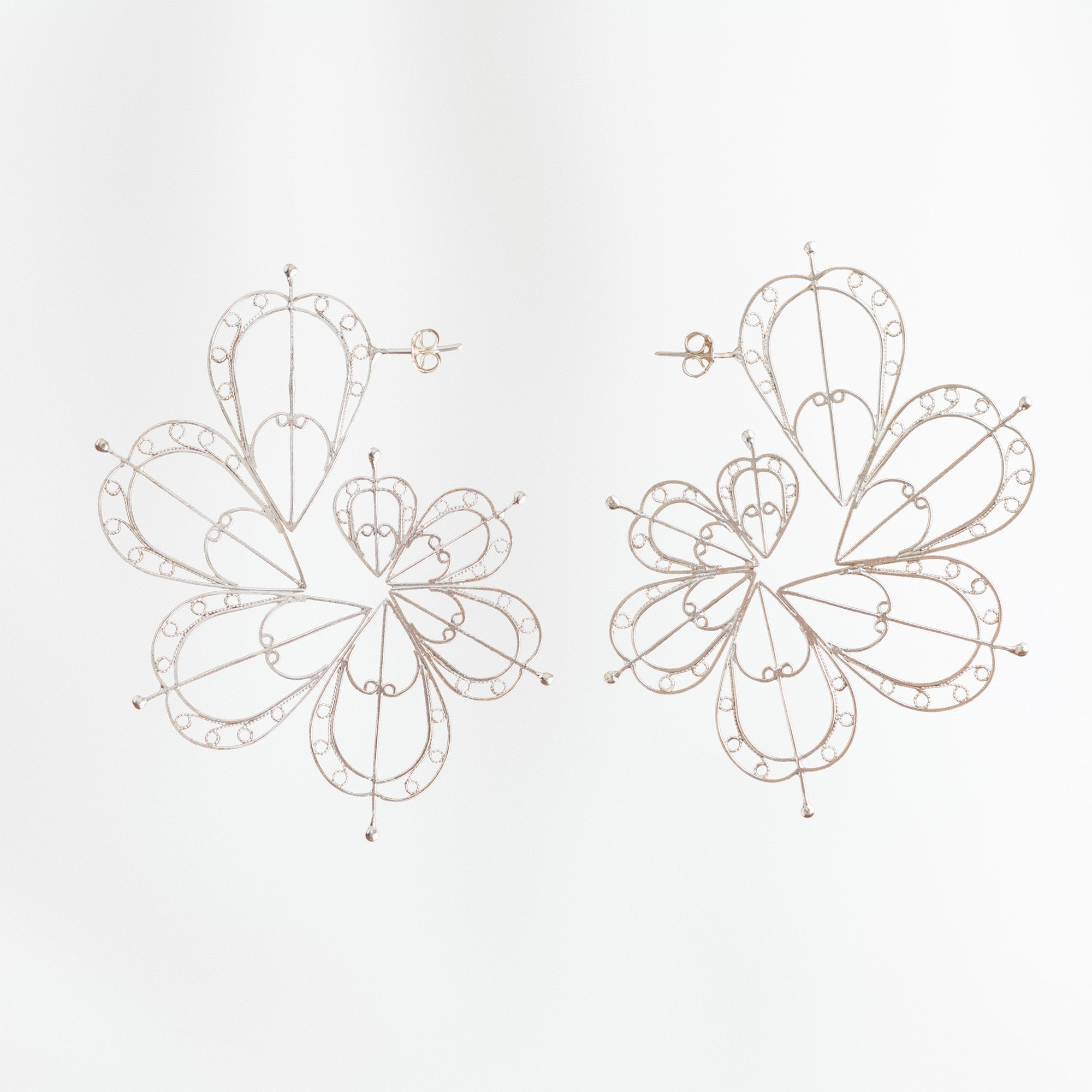 Aretes Candonga Espiral Latido en Filigrana