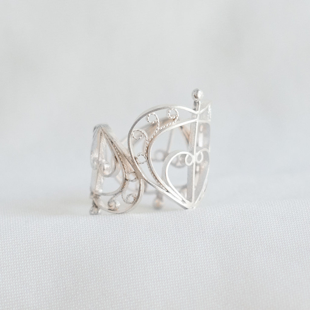 Anillo Abierto Tres Latidos en Filigrana de Mompox