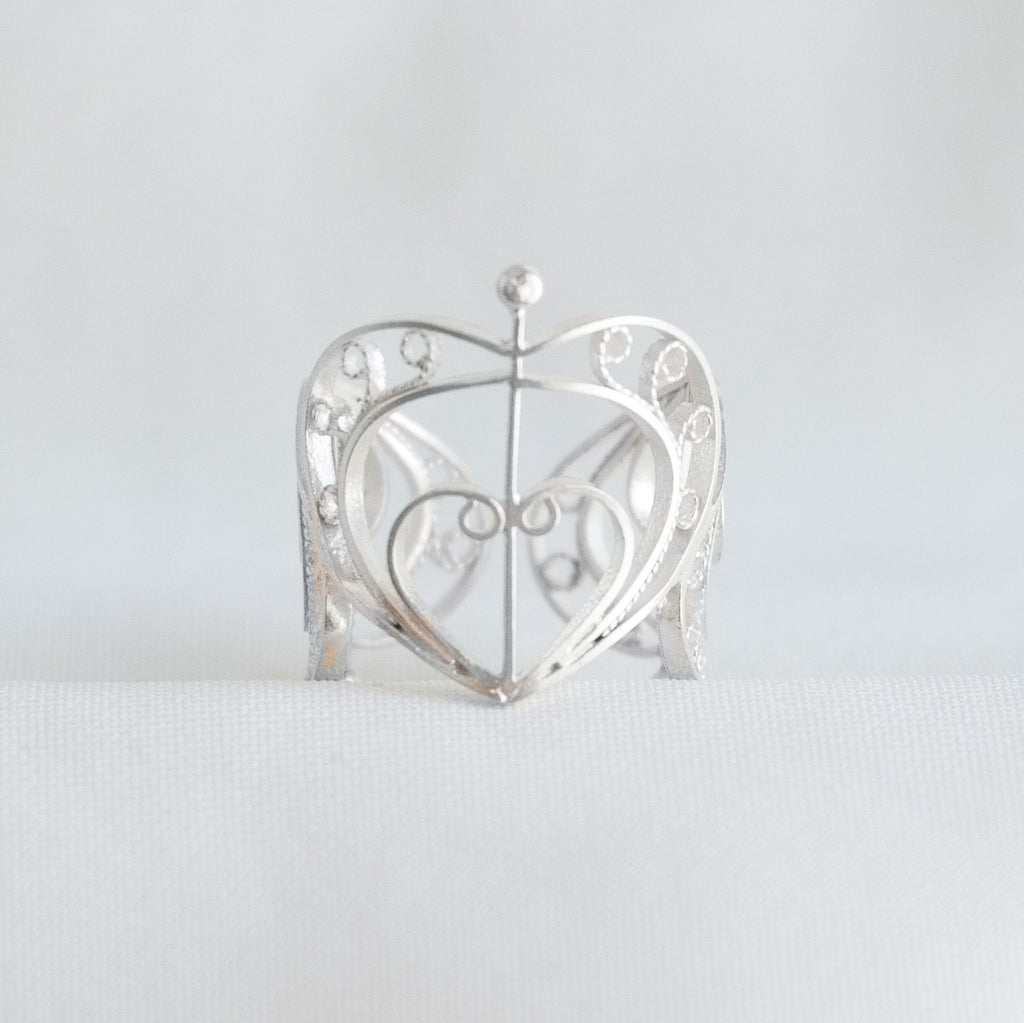 Anillo Abierto Tres Latidos en Filigrana de Mompox