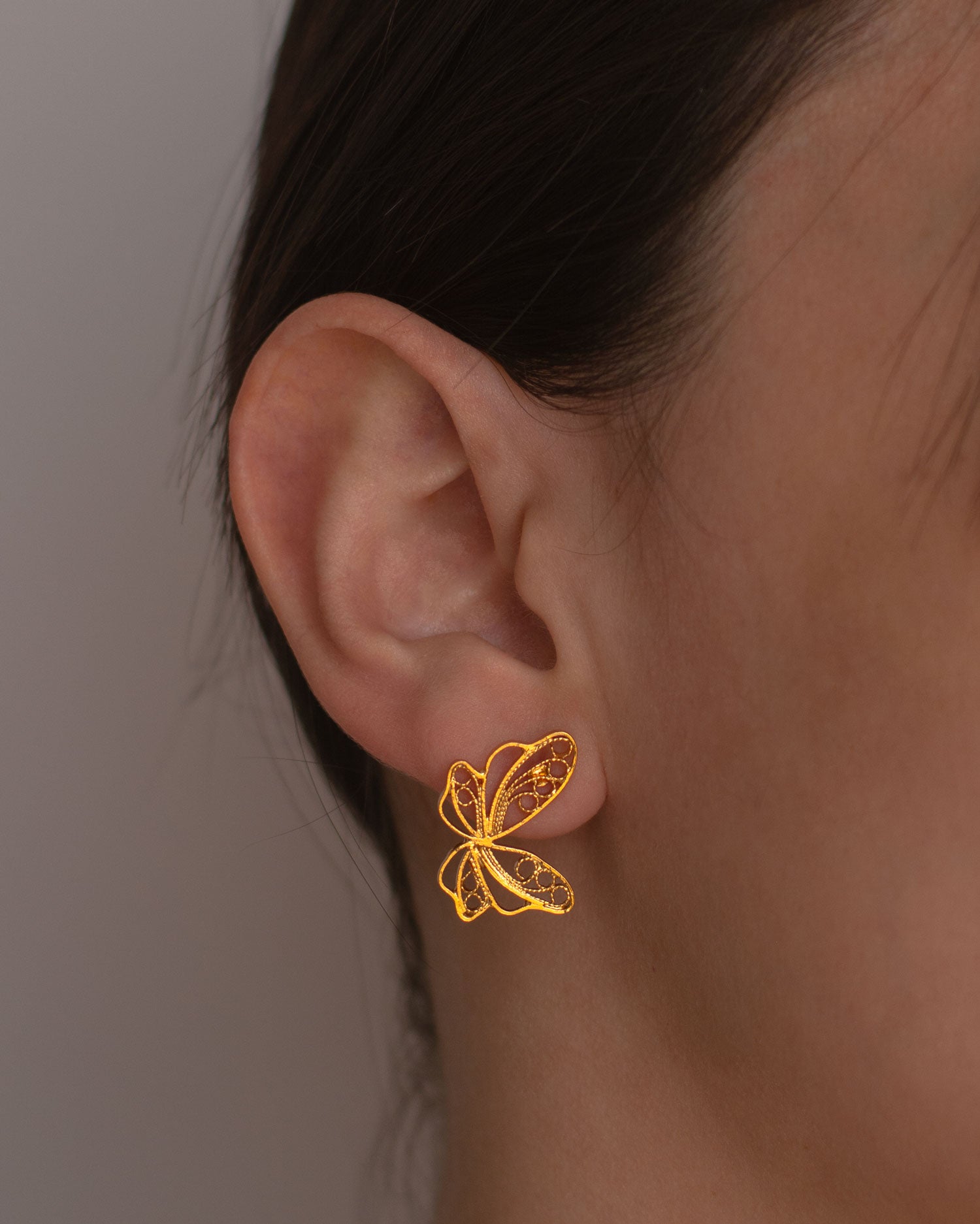 Aretes Topos Saty Mariposa en Filigrana