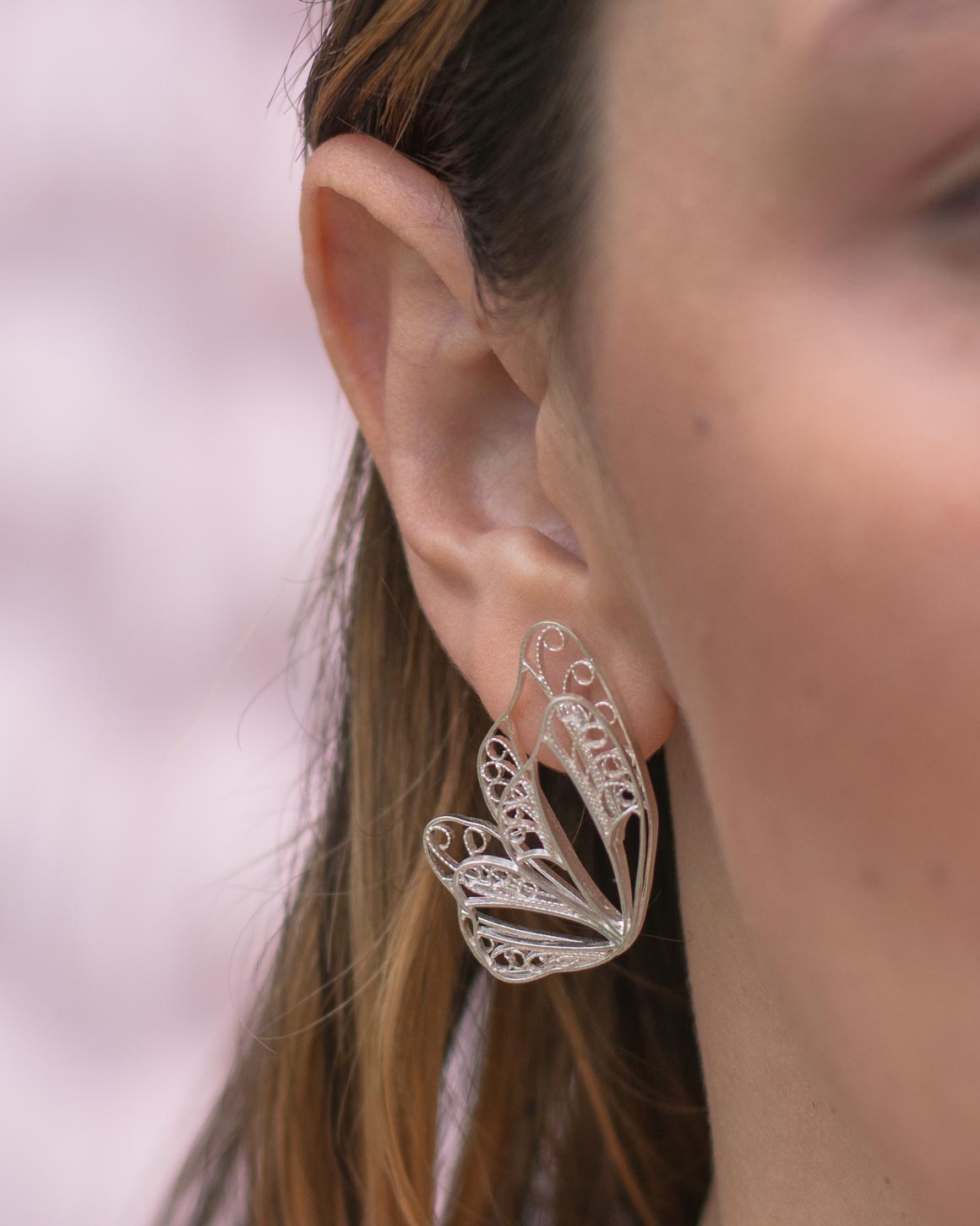 Aretes Mariposa Doble en Filigrana
