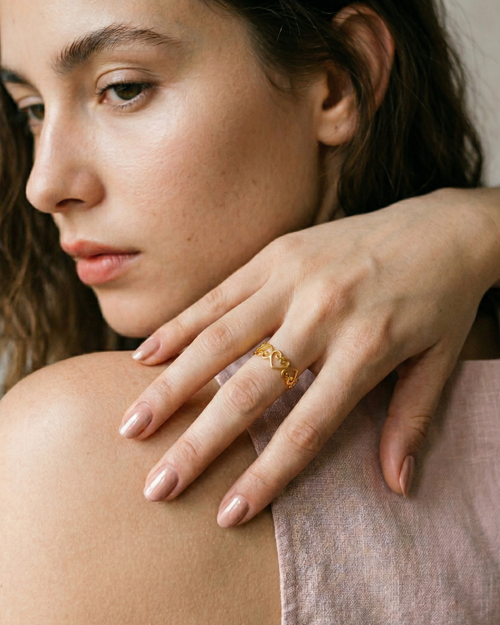 Anillo Corazones en Filigrana de Mompox