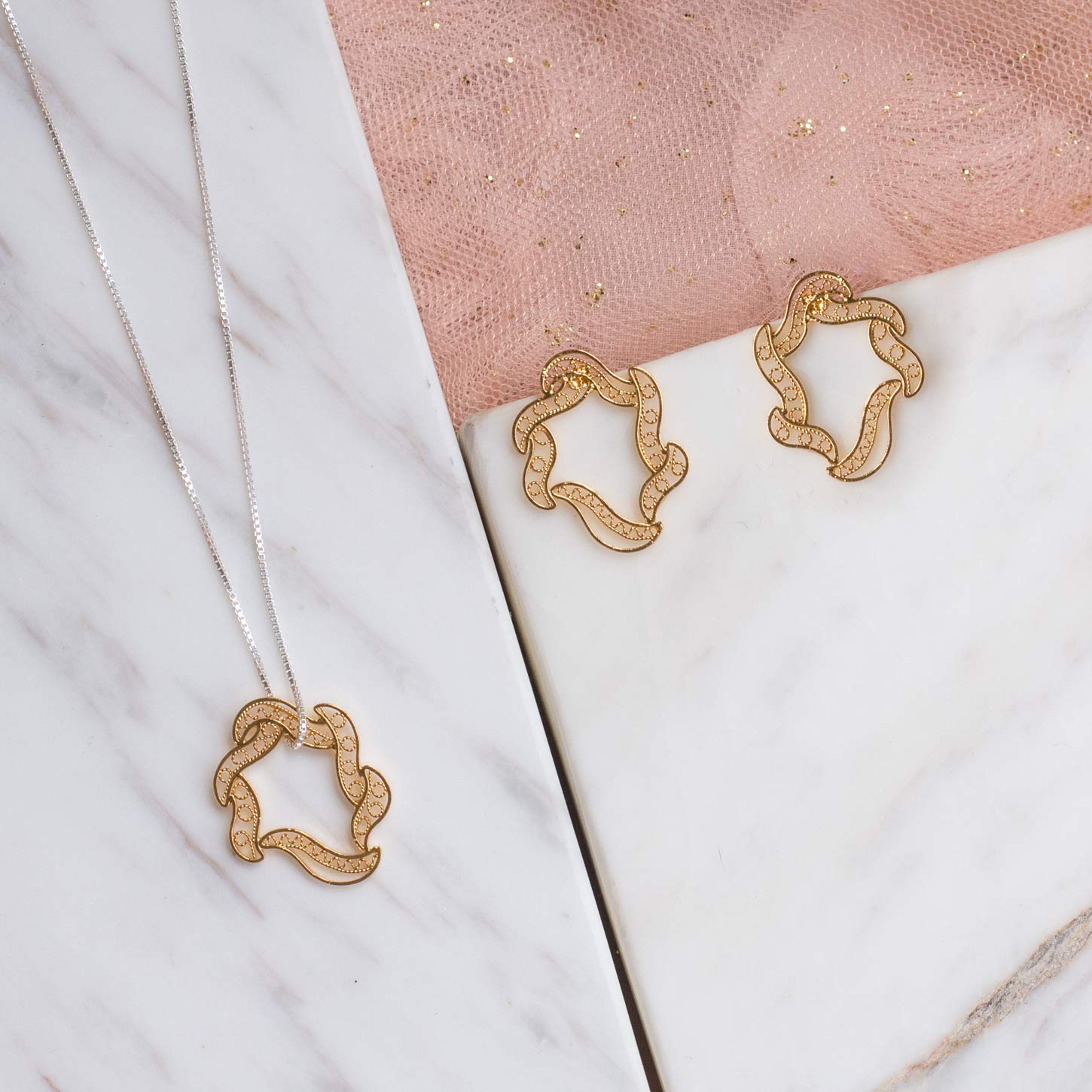 Set Elie - Aretes y Collar en Filigrana