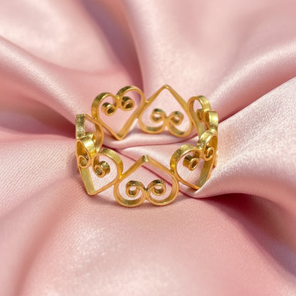 Anillo Corazones en Filigrana