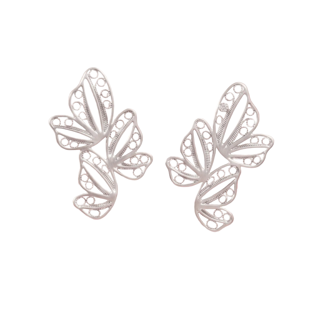 Pendientes Mini Percha Mariposa Alada en Filigrana