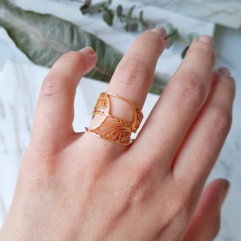 Anillo en Filigrana Momposina en plata chapados en Oro de 24 kilates. #IAMDAILA
