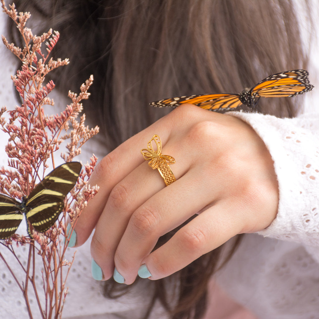 Anillo Mariposa en Filigrana