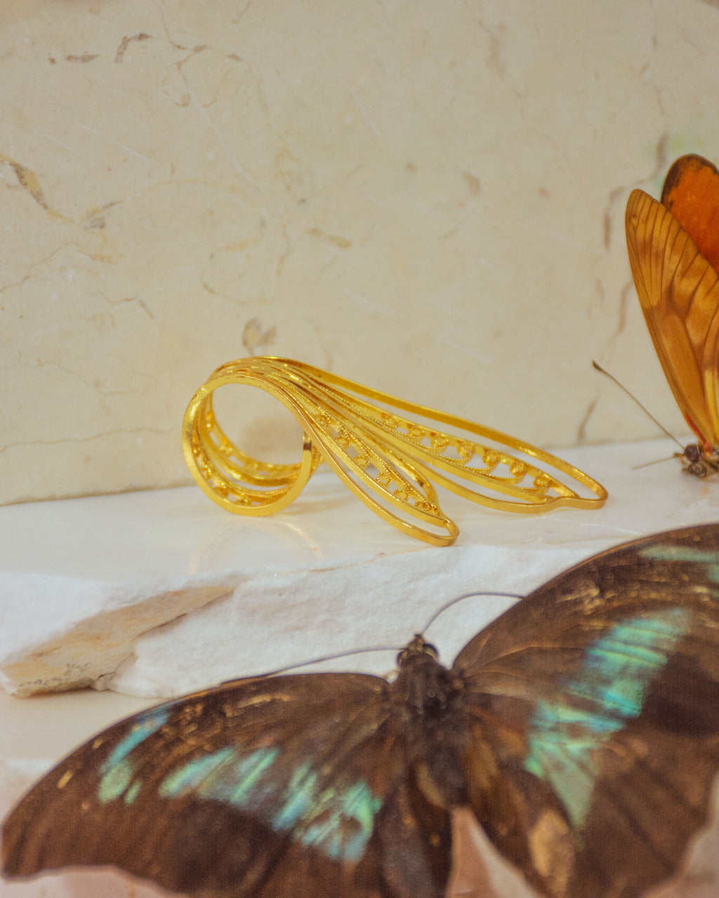 Anillo Viento de Mariposa en Filigrana