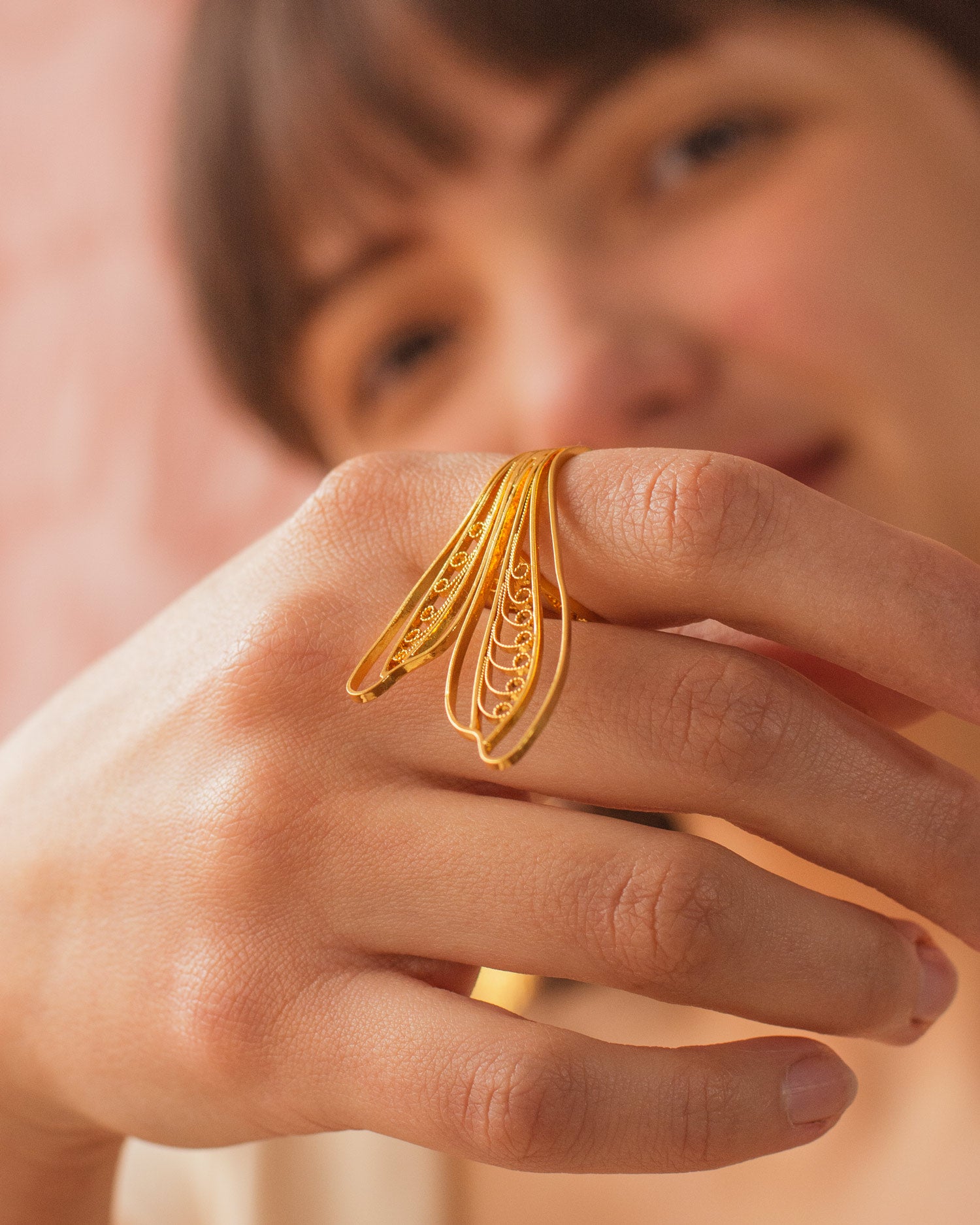 Anillo Viento de Mariposa en Filigrana