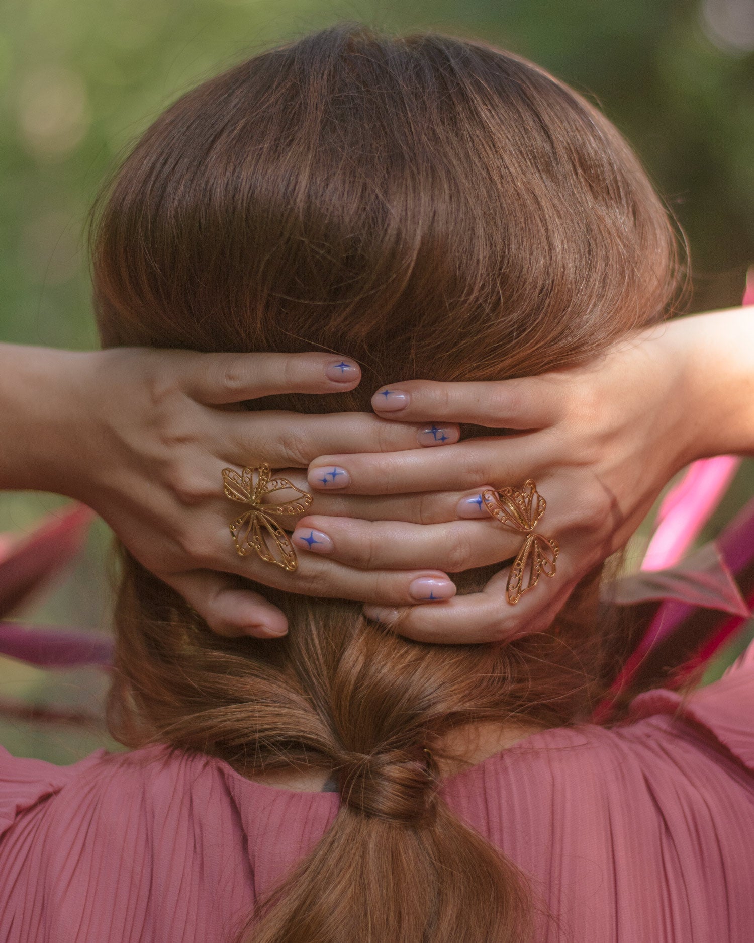 Anillo Asimetrico de Mariposa en Filigrana
