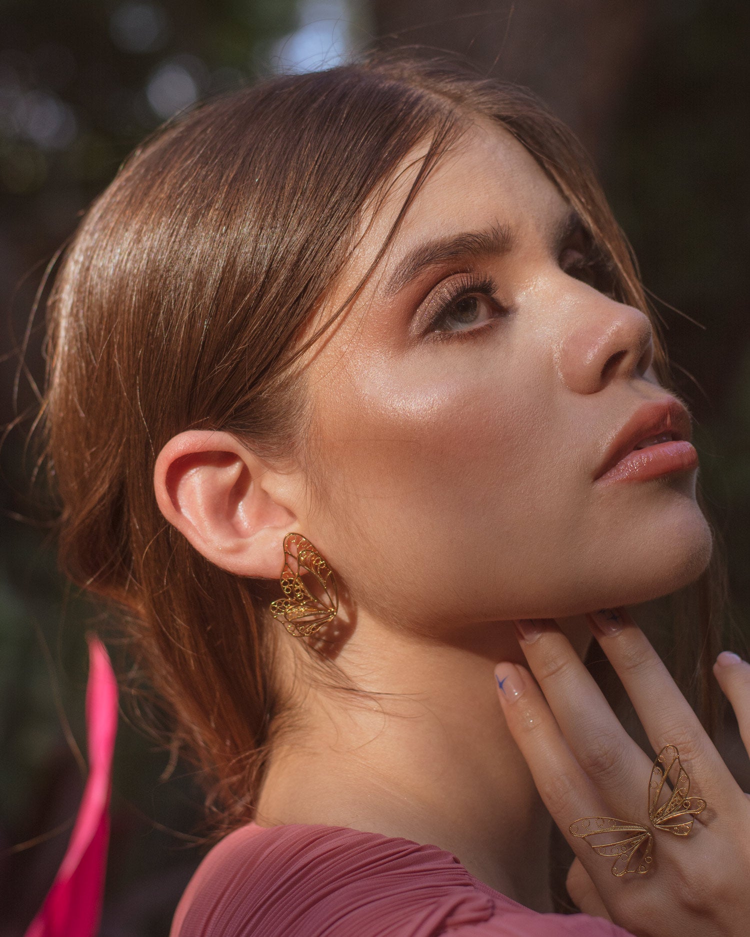 Aretes Mariposa Doble en Filigrana