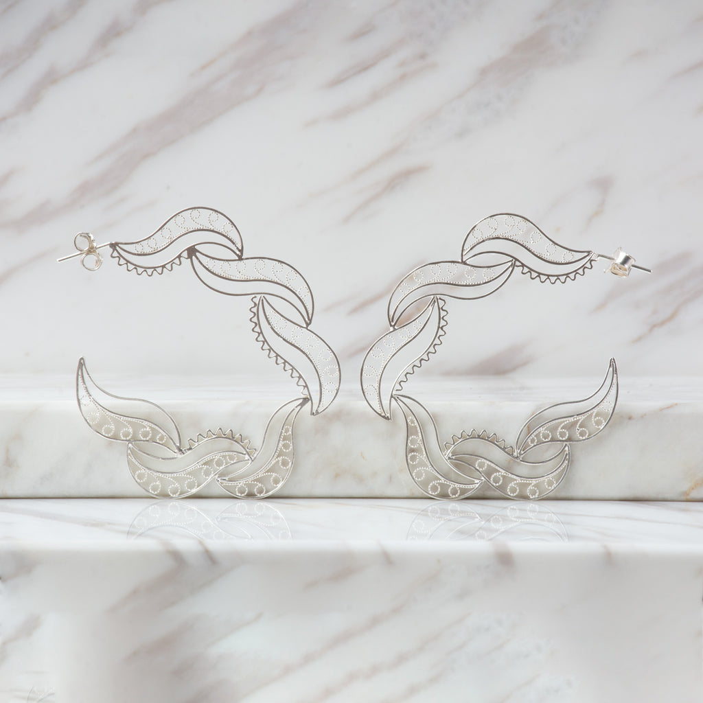 Aretes de filigrana momposina en plata . Parte de la colección FW'19 ELYSIA,Filigree Jewelry. #IAMDAILA.