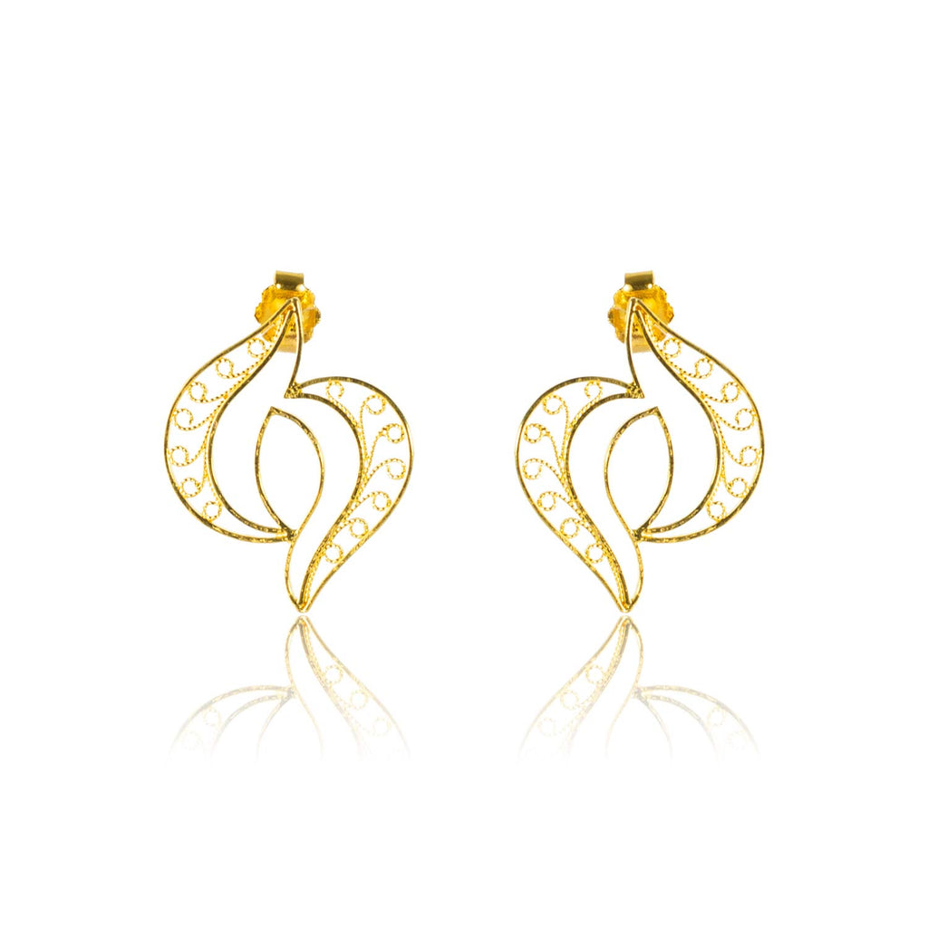 Aretes de Filigrana Momposina en plata chapados en oro de 24 kilates. Filigree Jewelry #IAMDAILA