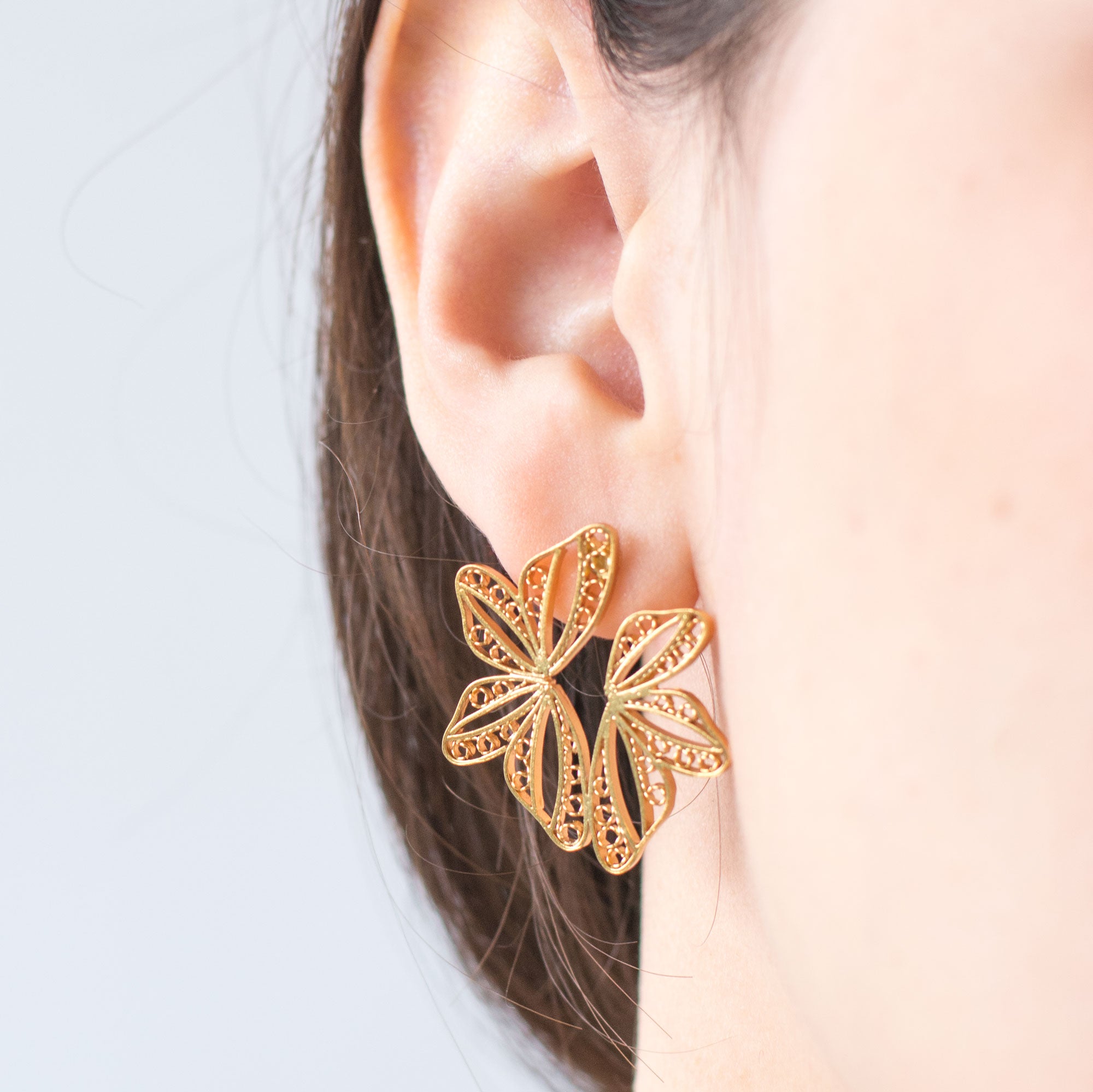 Aretes Alas de Mariposa Mediano en Filigrana