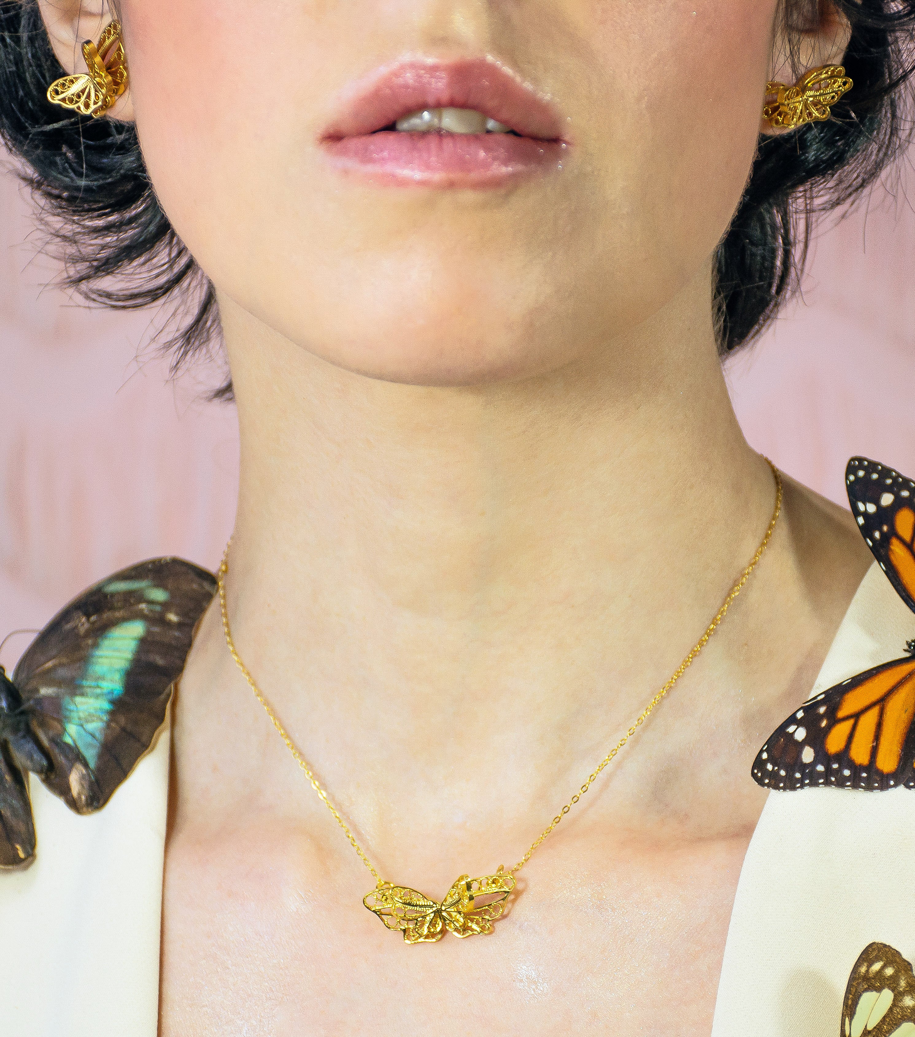 Gargantilla Mariposa Doble en Filigrana